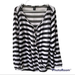 Torrid Long Sleeve Sheer Stripe Top | size 3